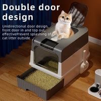 Fully Enclosed Cat Litter Box with Drawer, Anti-Splash Design, Easy Clean Pet Toilet