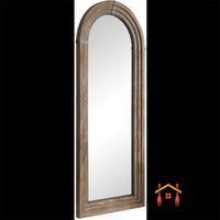 Arched Full-Length Mirror for Bedroom Living Room, Wall-Mounted or Freestanding Dressing Mirror, New Chinese Rustic American Style
