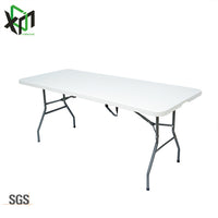 Portable Folding Table for Outdoor Events, Exhibitions, and Home Use - Rectangular Plastic Dining and Study Table