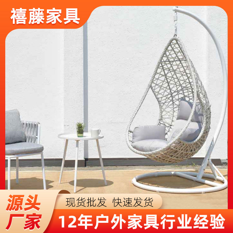 Rattan Woven Single Person Bird's Nest Hanging Chair Outdoor Swing Balcony Cradle Chair