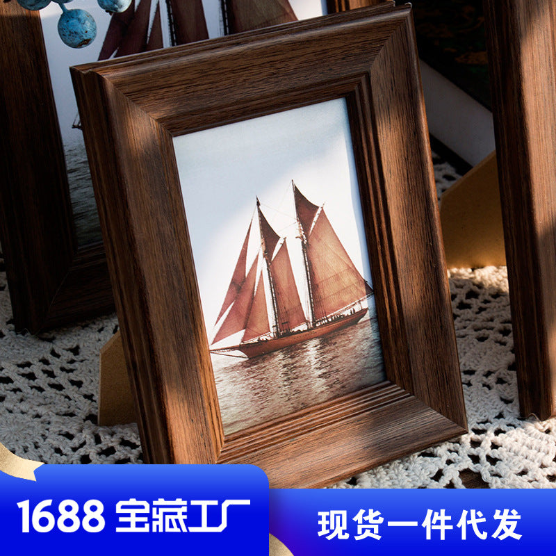 American Retro Style Photo Frame for Wall or Tabletop Display, Various Sizes