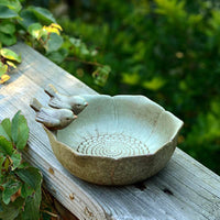 European Style Ceramic Bird Feeder & Bath for Outdoor Garden, Vintage Finish