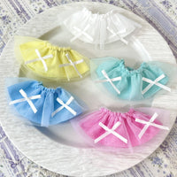 Cotton Doll Summer Tulle Skirt with Bow for 10cm/20cm Plush Dolls