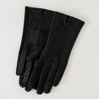 Fashion Printed Suede Touchscreen Gloves for Women, Winter Warm Windproof Outdoor Cycling