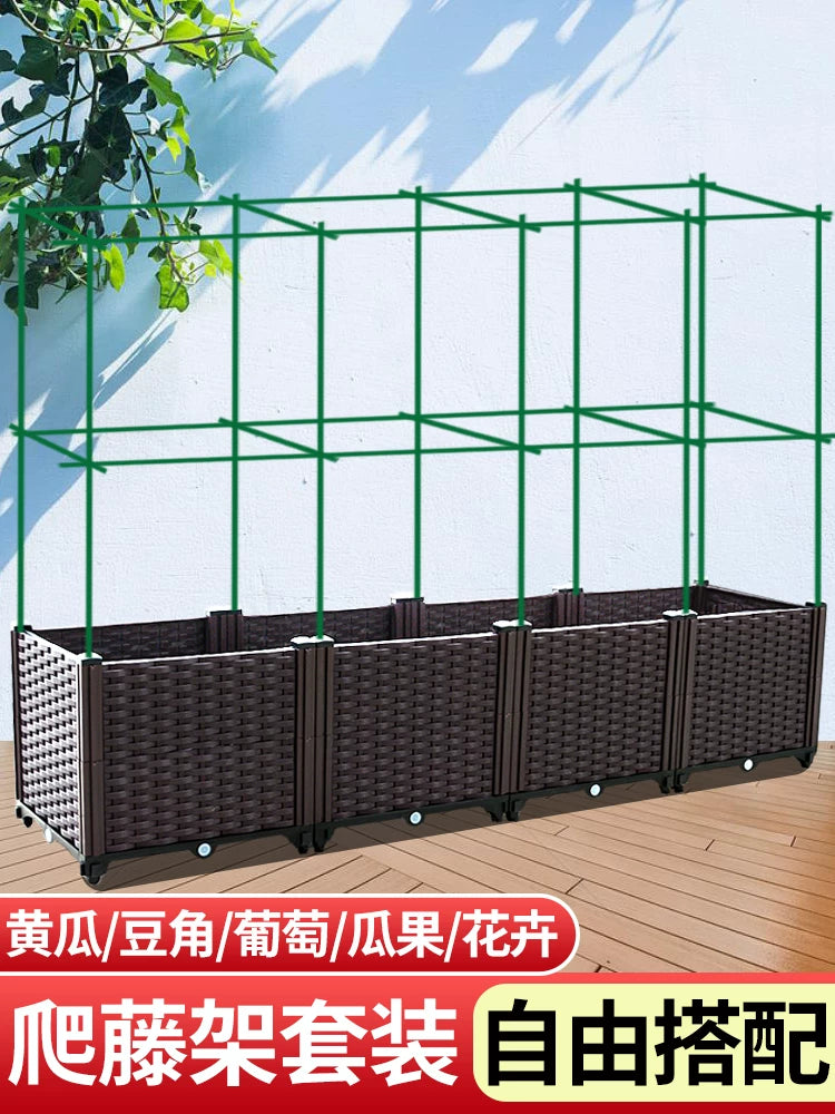 Garden Planter Box Trellis Support for Climbing Plants, Vegetables, and Flowers