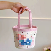 Dachshund Cotton Rope Woven Storage Basket Tote, Large Capacity Handheld Basket for Home Storage and Gifts