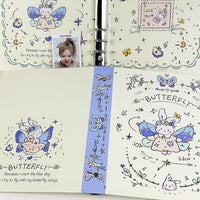 A5 Butterfly Bunny High-Capacity Photocard Binder with Hard Cover