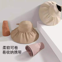 UV Protection Sun Visor Hat for Women, Wide Brim Foldable Outdoor Sports Sun Hat