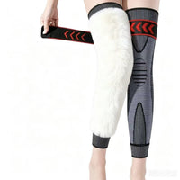 Fleece Lined Lambswool Knee Warmers for Men and Women, Anti-Slip Thickened Leg Sleeves for Cold Knees