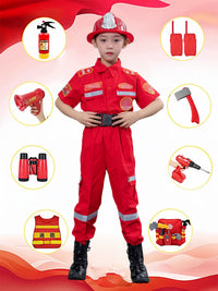 Kids' Firefighter Costume Set for Role Play and Performances