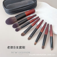 Mini Portable Makeup Brush Set with Wool Blending and Eyeshadow Brushes, Concealer, Travel Kit with Bag