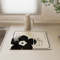 Kitchen Silicone Dish Drying Mat Heat Resistant Absorbent Table Mat Waterproof Oil-Proof Anti-Scald Easy Clean