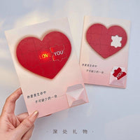 LoveYou Heart Puzzle Recording Greeting Card with Envelope for Valentine's Day & Birthdays