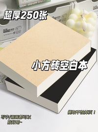 A6 Portable Blank Sketchbook Memo Pad, Unlined Tear-Off Notepad for Students, Thickened Draft Paper Notebook