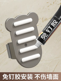 Mop and Broom Holder Wall Mount with Strong Adhesive for Bathroom and Kitchen, Punch-Free Organizer
