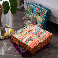 Bohemian Style Floor Cushion Square Chair Pad Thickened Seat Cushion for Living Room Dining Chair