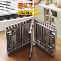 Foldable Stainless Steel Portable Dining Table, Thickened Outdoor Lightweight Picnic Table