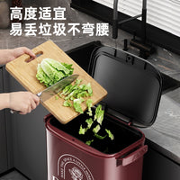 Kitchen Waste Bin with Large Capacity, Dry/Wet Separation, Tall Design, No Bending
