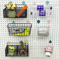 Magnetic Hook Storage Basket for Pegboard Desk Organizer
