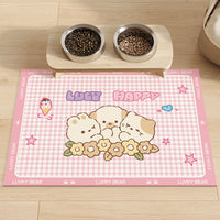 Pet Cat Dog Feeding Mat Diatomaceous Earth Absorbent Stain-Resistant Easy-Care Placemat Non-Slip Splash-Proof Floor Mat