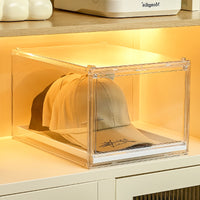 Stackable Transparent Dustproof Hat Storage Box for Baseball Caps and Duckbill Hats