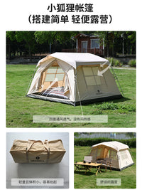 3-4 Person TC Polycotton Cabin Tent for Camping, Portable Waterproof Family Tent