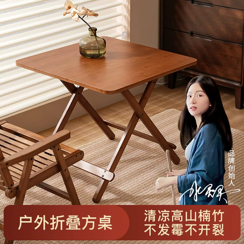 Portable Bamboo Folding Table for Outdoor Picnic Camping and Home Use