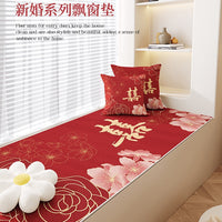 Red Wedding Bay Window Cushion Mat for All Seasons