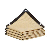 Beige Sun Shade Sail with Grommets for Patio and Outdoor Sun Protection