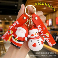 Cartoon Drip Glue Santa Claus Keychain Pendant Christmas Bag Ornament Gift