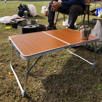 Portable Bamboo Folding Table for Outdoor Camping Picnic BBQ and Laptop Use