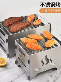 Mini Portable Stainless Steel Wood Burning Camping Stove for Outdoor Cooking and BBQ