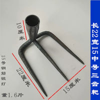 Garden Rake with Wooden Handle for Soil Loosening and Cultivation