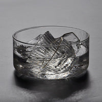 Hammered Glass Tea Wash Basin with Lid, Multi-functional Water Bowl for Tea Ceremony, Fruit, Salad