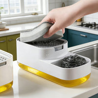 Press-Type Soap Dispenser with Sponge Holder for Kitchen Sink
