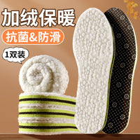 Winter Warm Lambswool Insoles for Men - Sweat-Absorbent, Deodorizing, Breathable, Thickened Plush