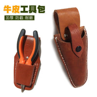 Thickened Cowhide Electrician Tool Pouch with Single Pocket for Pliers Wrenches