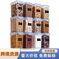 12-Piece Cereal and Grain Storage Container Set with Airtight Lids, Transparent Food-Grade PP