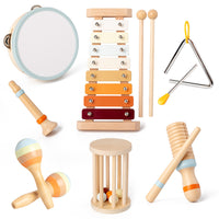 Orff Musical Instrument Set for Kids, Early Education Percussion Toys, Wooden Montessori Teaching Aids