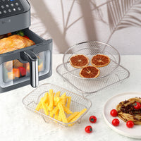 Stainless Steel Round/Square BBQ Grill Rack for Air Fryer & Oven, Multi-use Cooling & Drying Stand