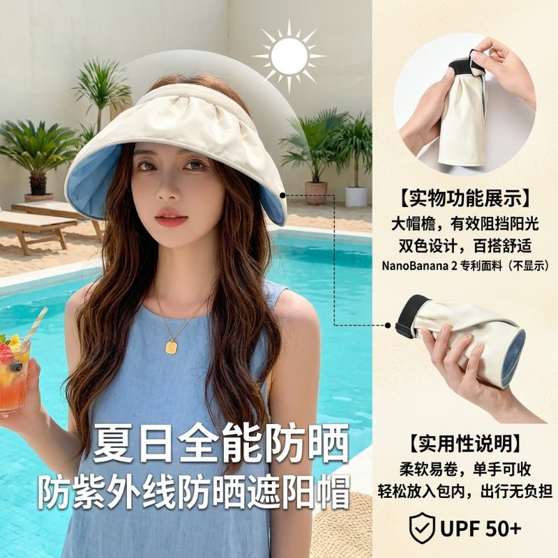 UV Protection Foldable Sun Visor Hat for Cycling and Outdoor Activities