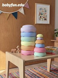 BABYFUN Rainbow River Stone Kids Sensory Training Equipment Balance Toy for Kindergarten and Home