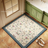 American Floral Square Diatomaceous Earth Bath Mat - Non-Slip, Absorbent & Easy to Clean