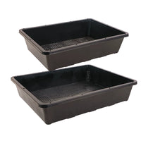 Rectangular Plastic Seedling Tray with Drainage Holes, Thickened Nursery Germination Planter for Rice, Sprouts, and Seeds