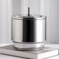 304 Stainless Steel Double-Layer Insulated Ice Bucket with Lid for Home Bar