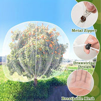 Garden Plant Insect Net Cover with Drawstring and Lock for Greenhouse Orchard Protection