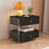 Modern Minimalist Nightstand with Storage, Small Acrylic Bedside Table for Bedroom