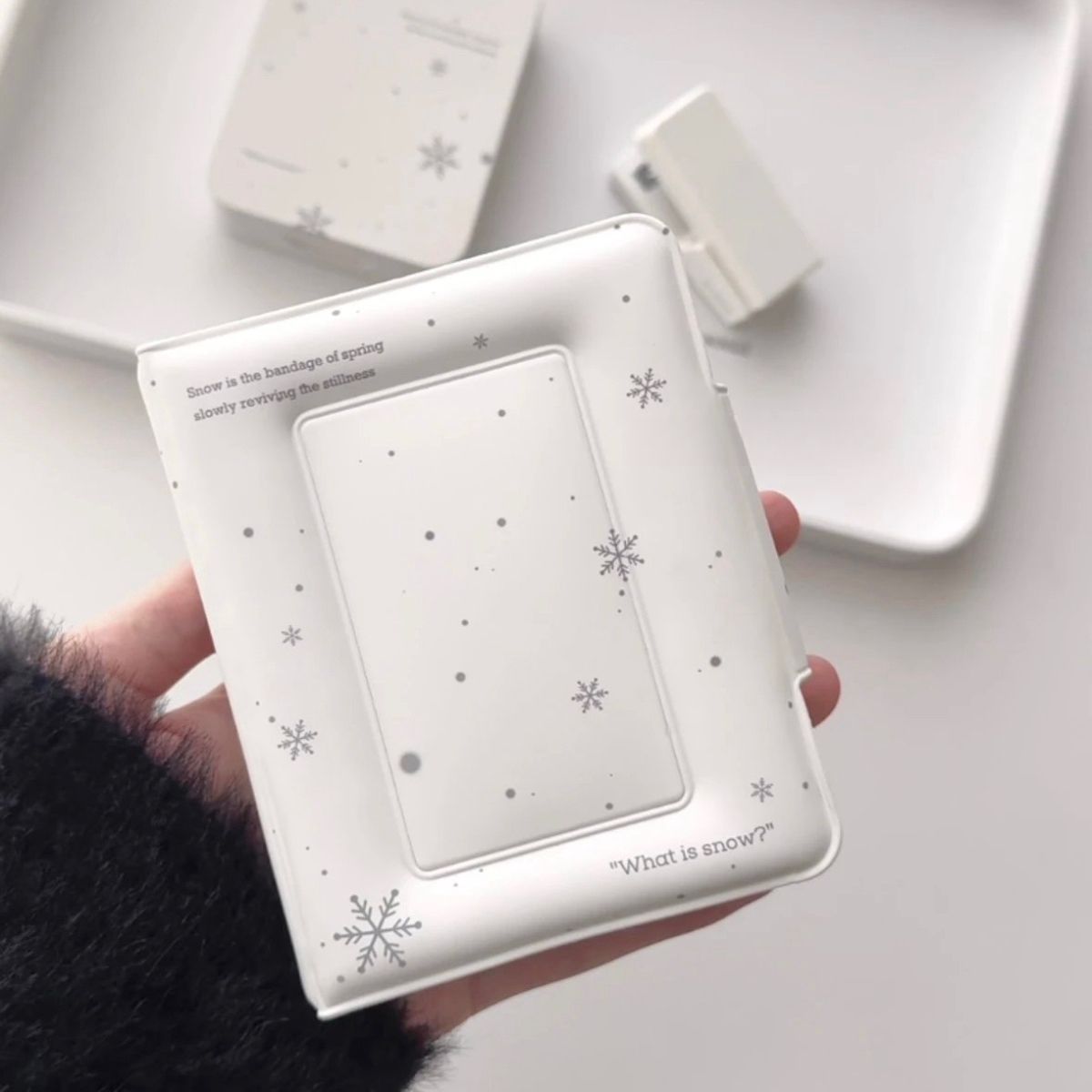 Snowflake PU Thickened 3-inch Mini Photo Card Holder Album for Idol Photocards