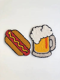 Punch Needle Embroidery Coaster DIY Kit for Beginners - Refrigerator Magnet Craft Set