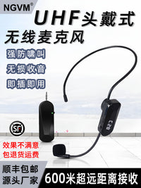 Wireless UHF Headset Microphone for Teaching, Yoga, and Outdoor Speaking